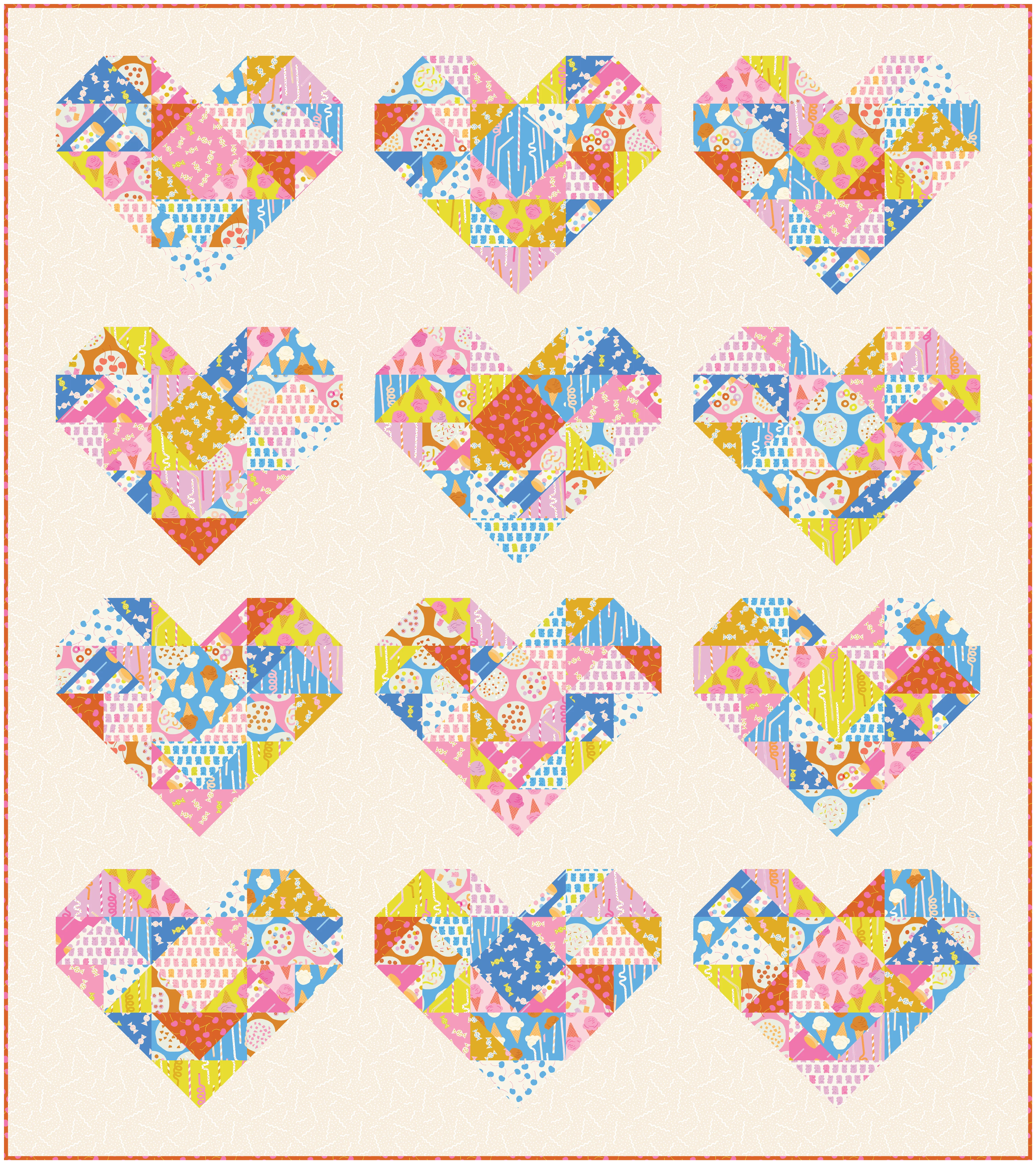 1/2 Yard - Sugar Cone Flamingo RS3061 12  by Kim Kight