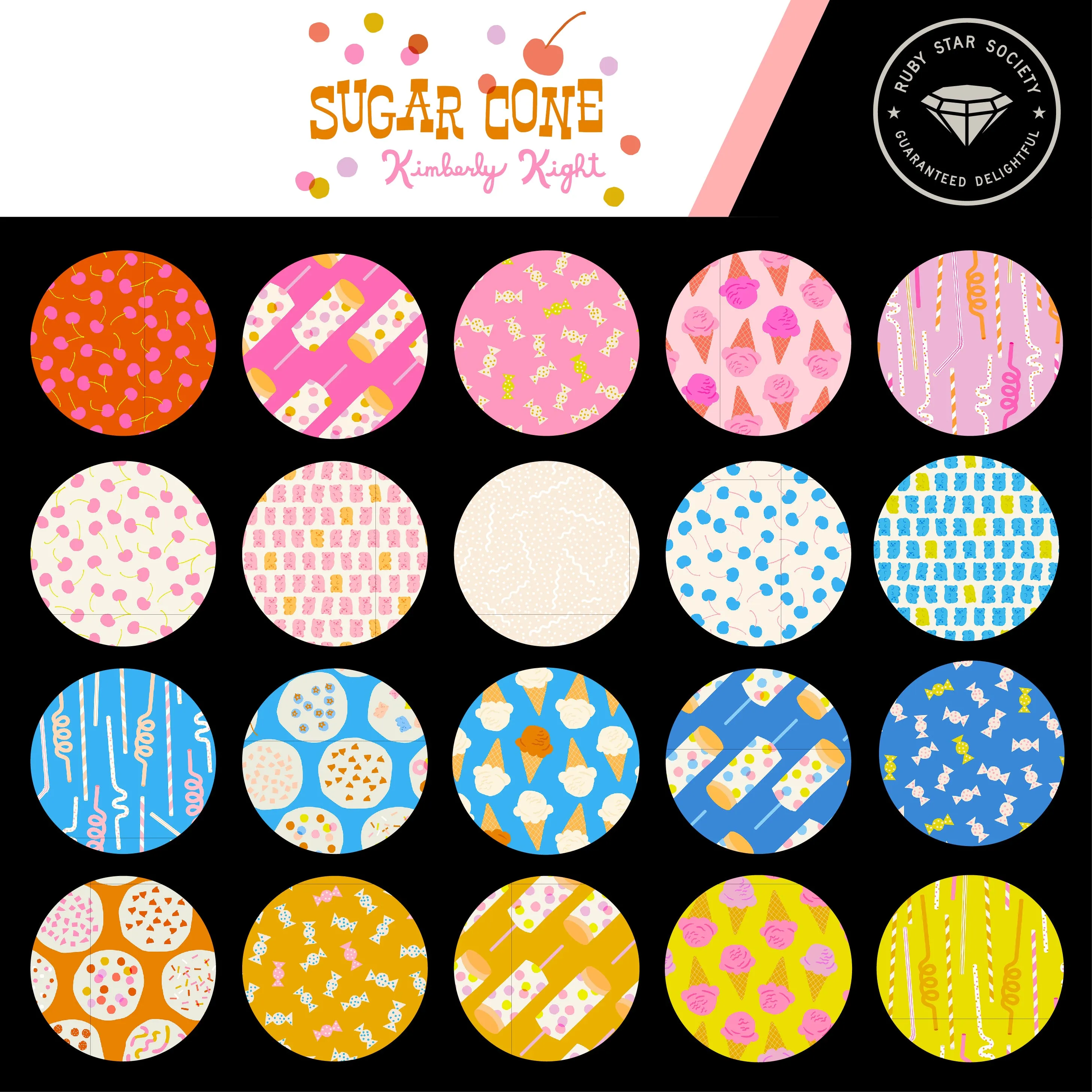 1/2 Yard - Sugar Cone Flamingo RS3061 12  by Kim Kight