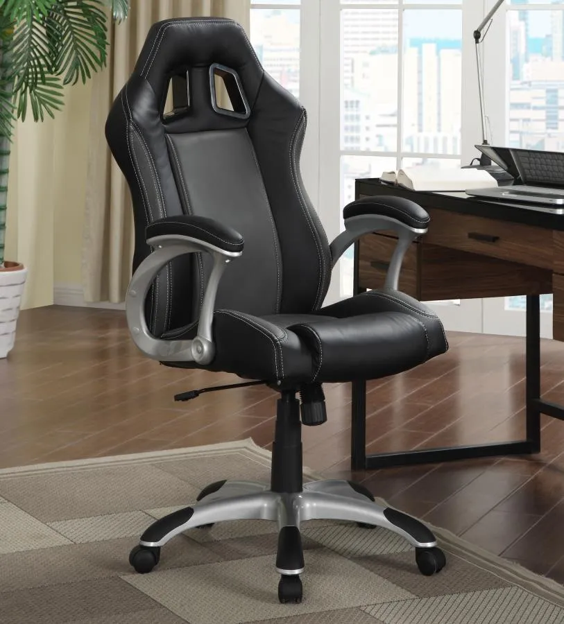 Adjustable Height Office Chair Black and Grey