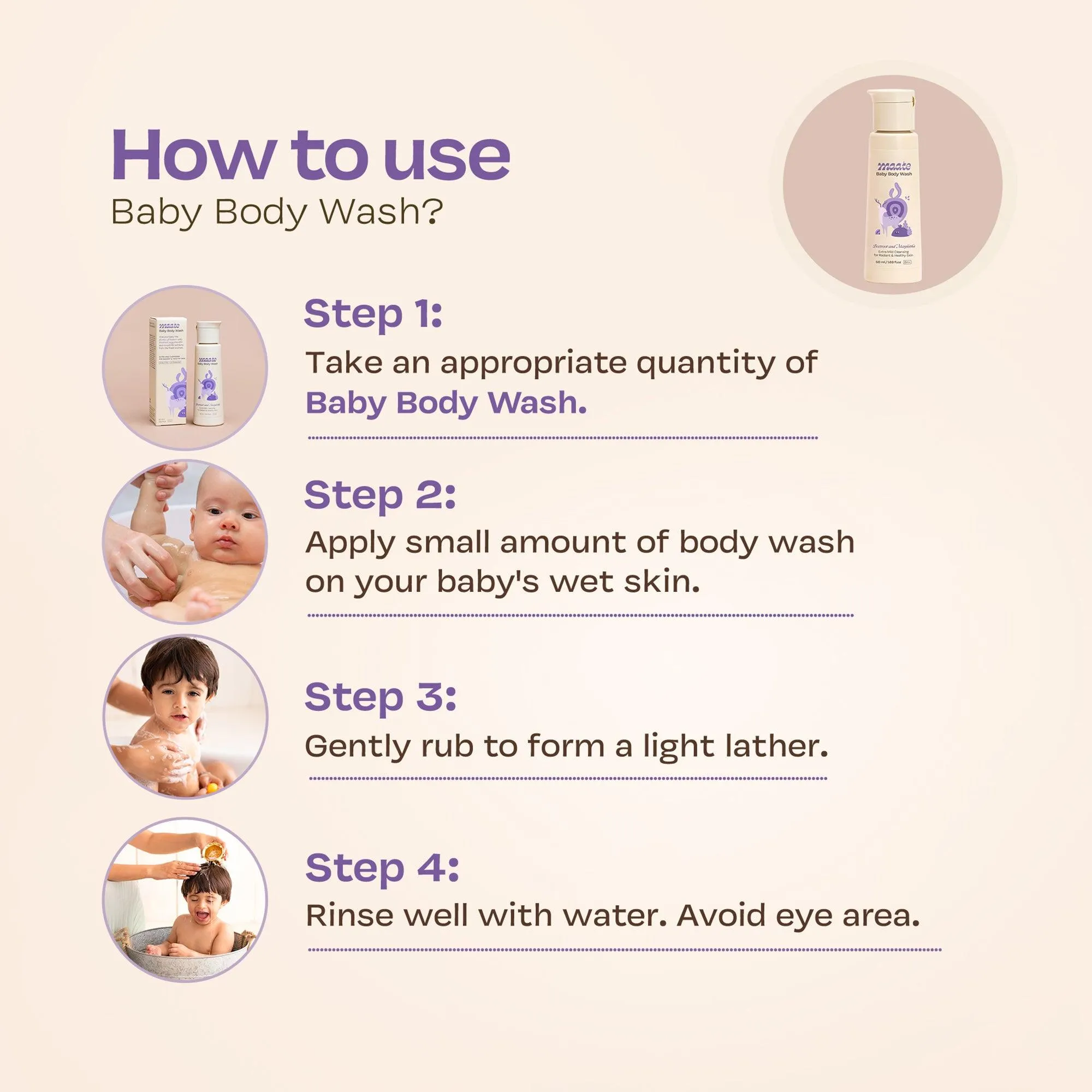 Baby Body Wash ph Balanced | Soap Free
 - 50 ML