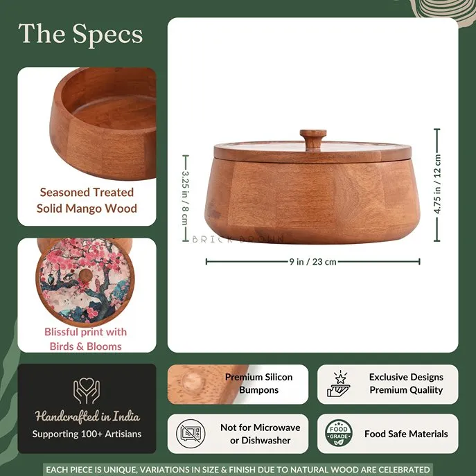 Bliss - Handcrafted Roti Box | Made with Mango Wood