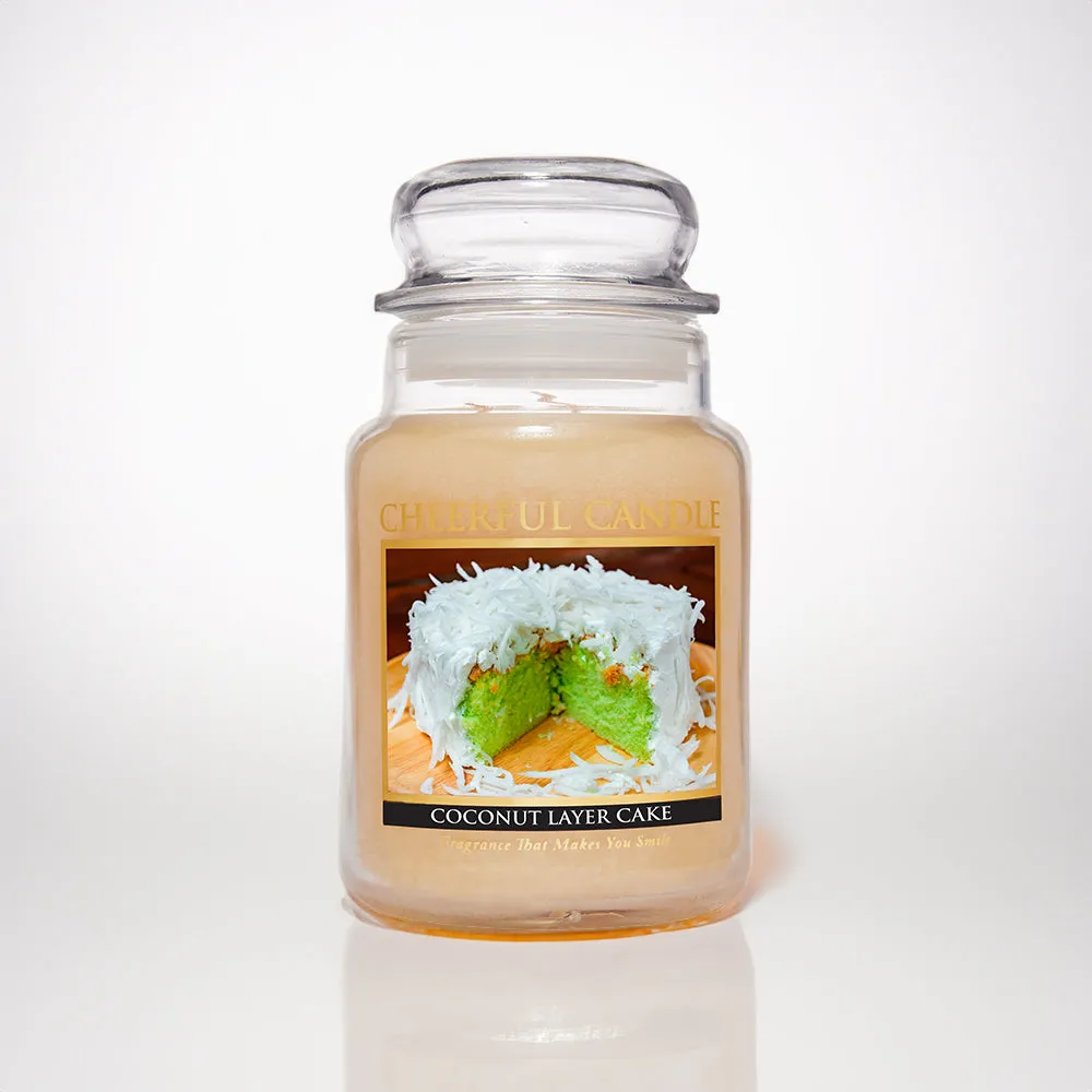 Coconut Layer Cake Scented Candle -24 oz, Double Wick, Cheerful Candle