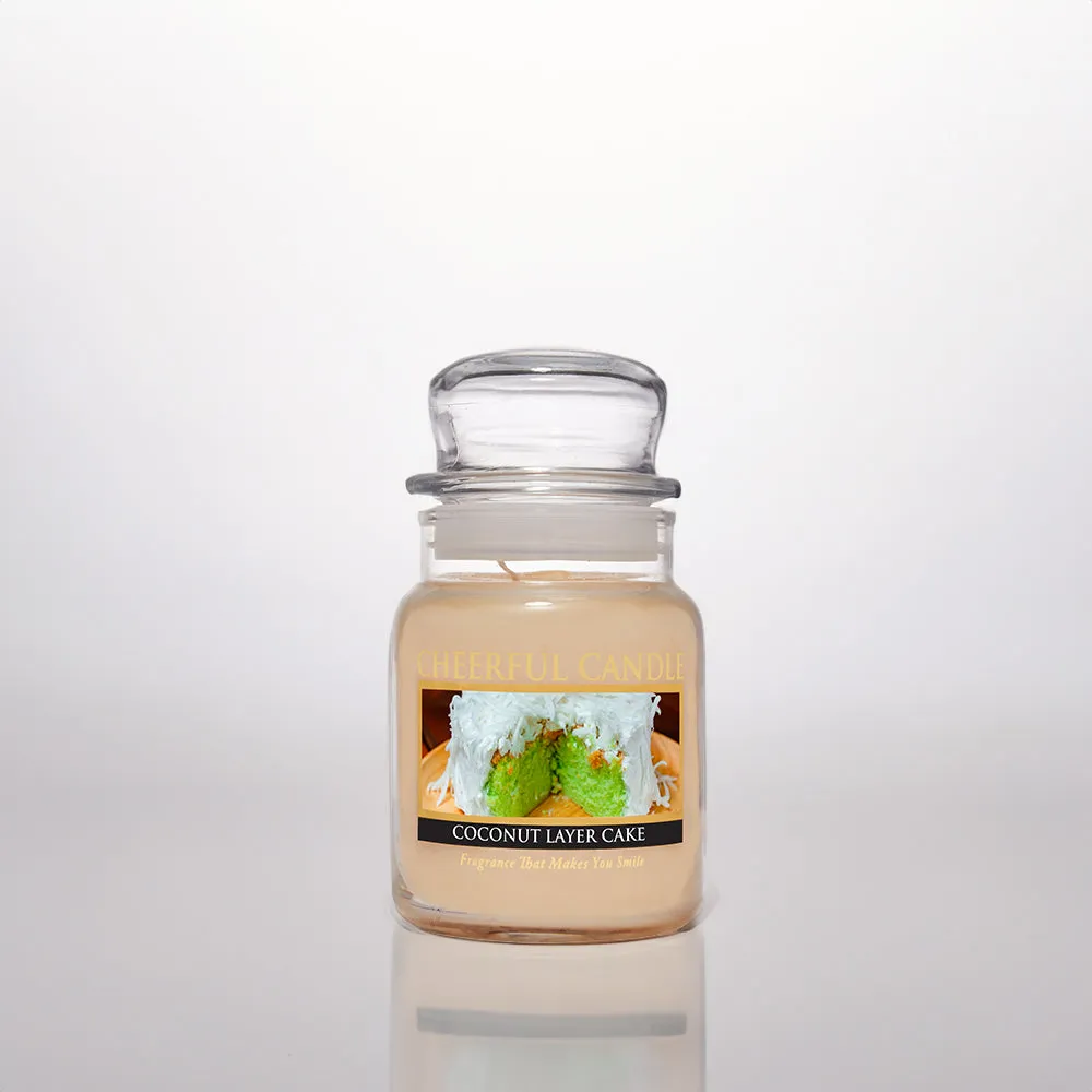 Coconut Layer Cake Scented Candle - 6 oz, Single Wick, Cheerful Candle