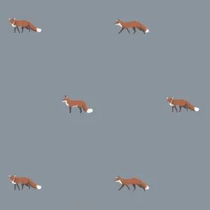 Foxes Teal Curtains/Roman Blind Sample