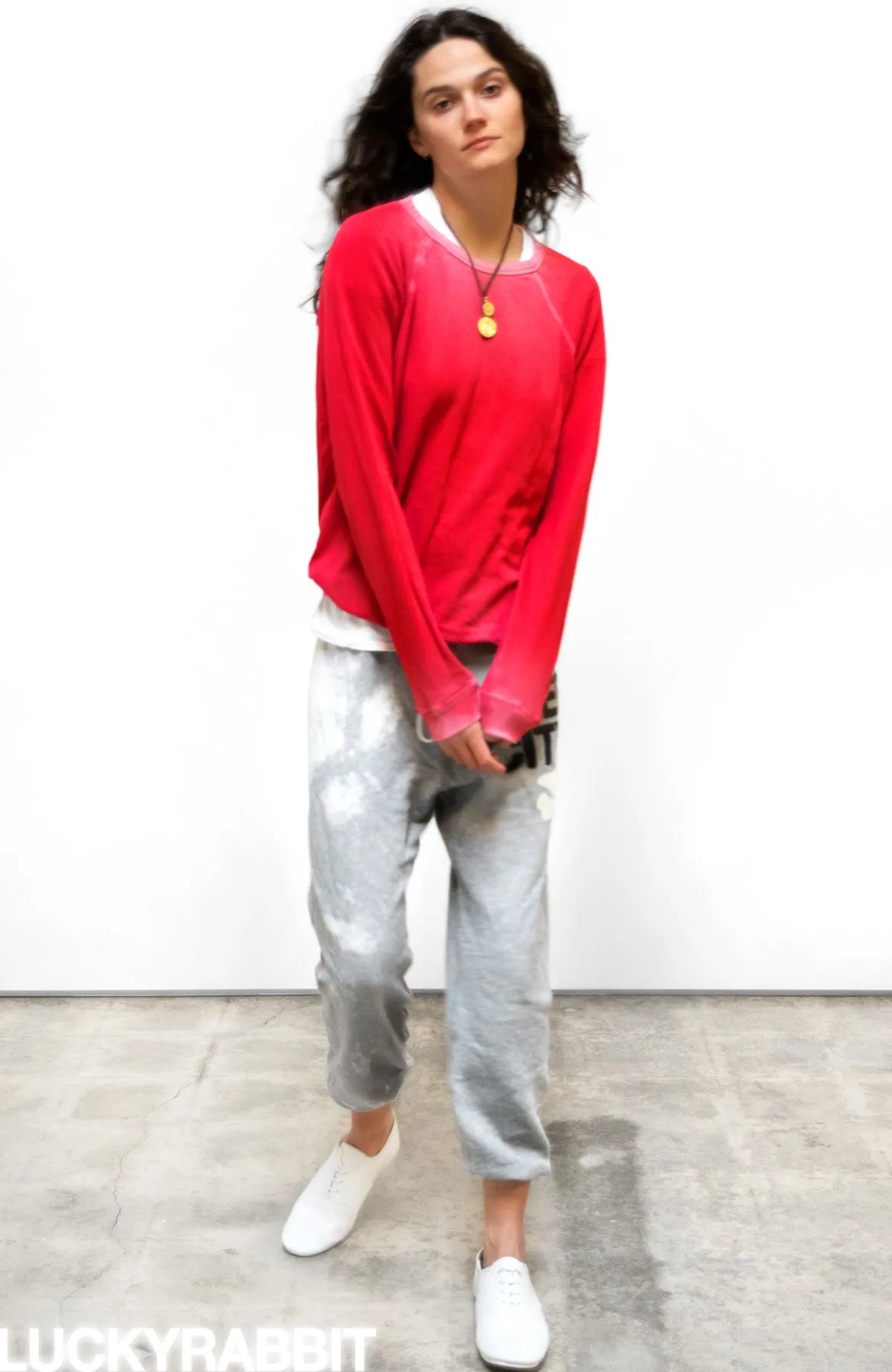 FREECITY Lucky Rabbit Sweatshirt in Hotred Rabbit