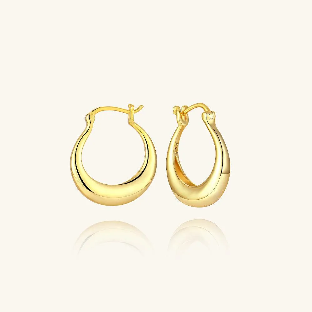Golden Medium Hoop Earrings
