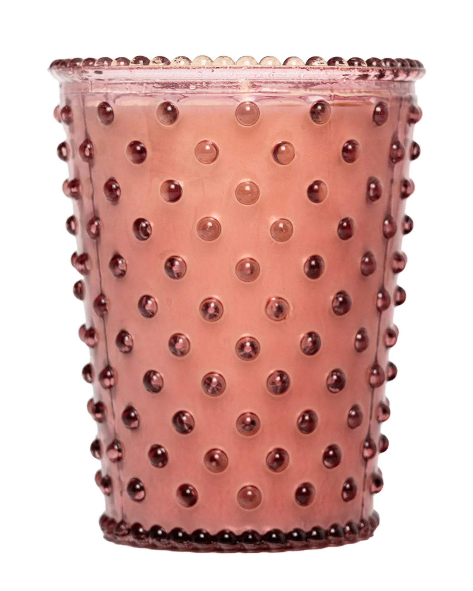 Hobnail Candle 16oz - Coral  #45