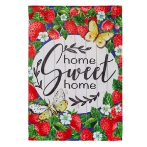 HOME SWEET HOME STRAWBERRIES GARDEN FLAG