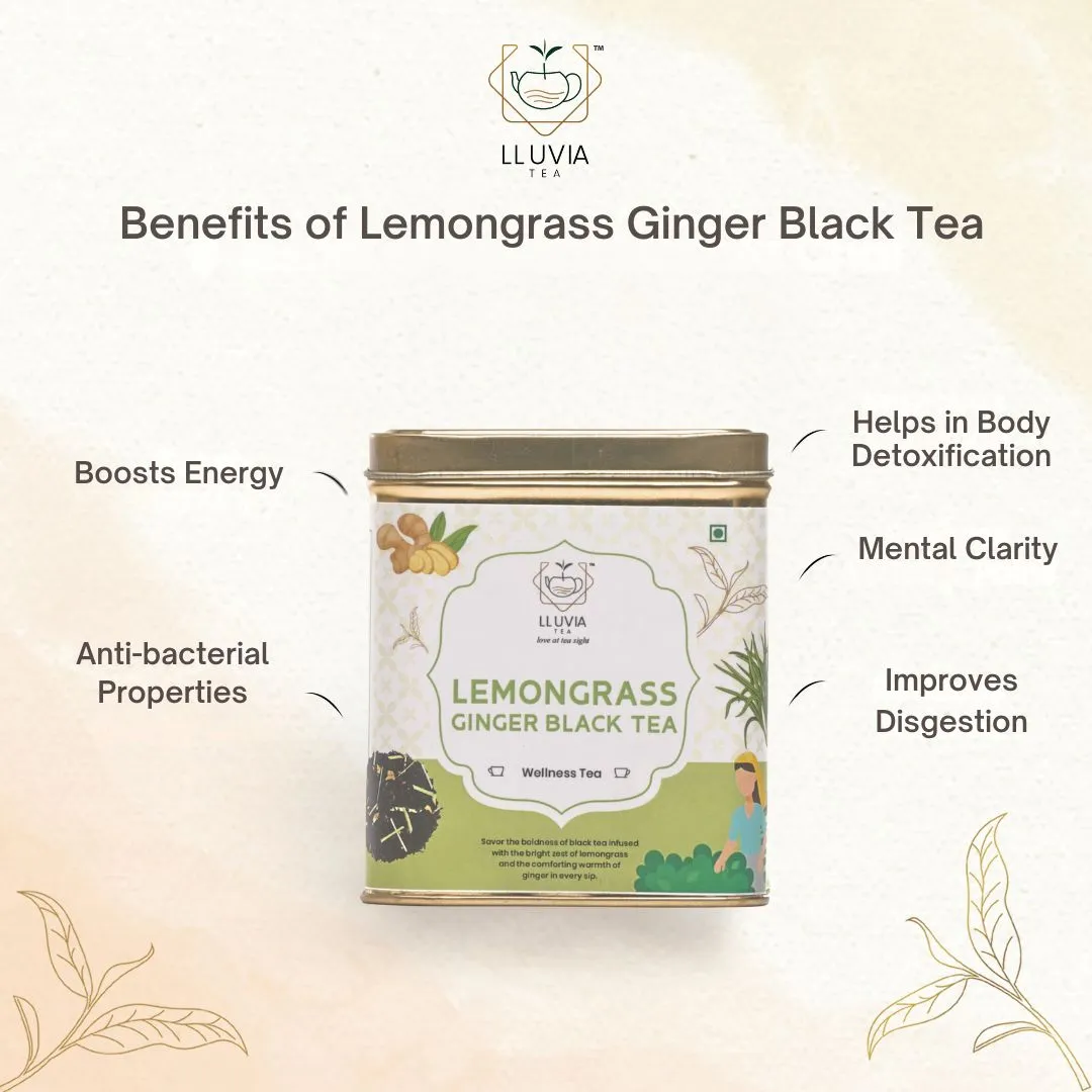 Lemongrass Ginger Black Tea|Digestive Health and Immunity- 50g