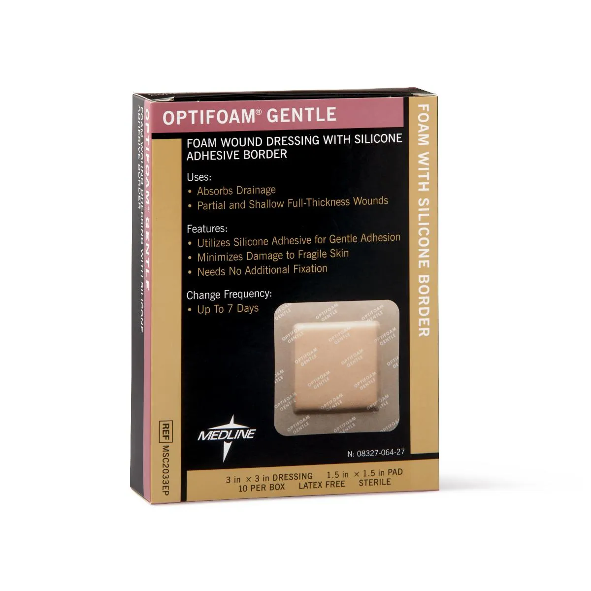 Medline Optifoam Gentle Foam Dressings with Silicone Adhesive Border