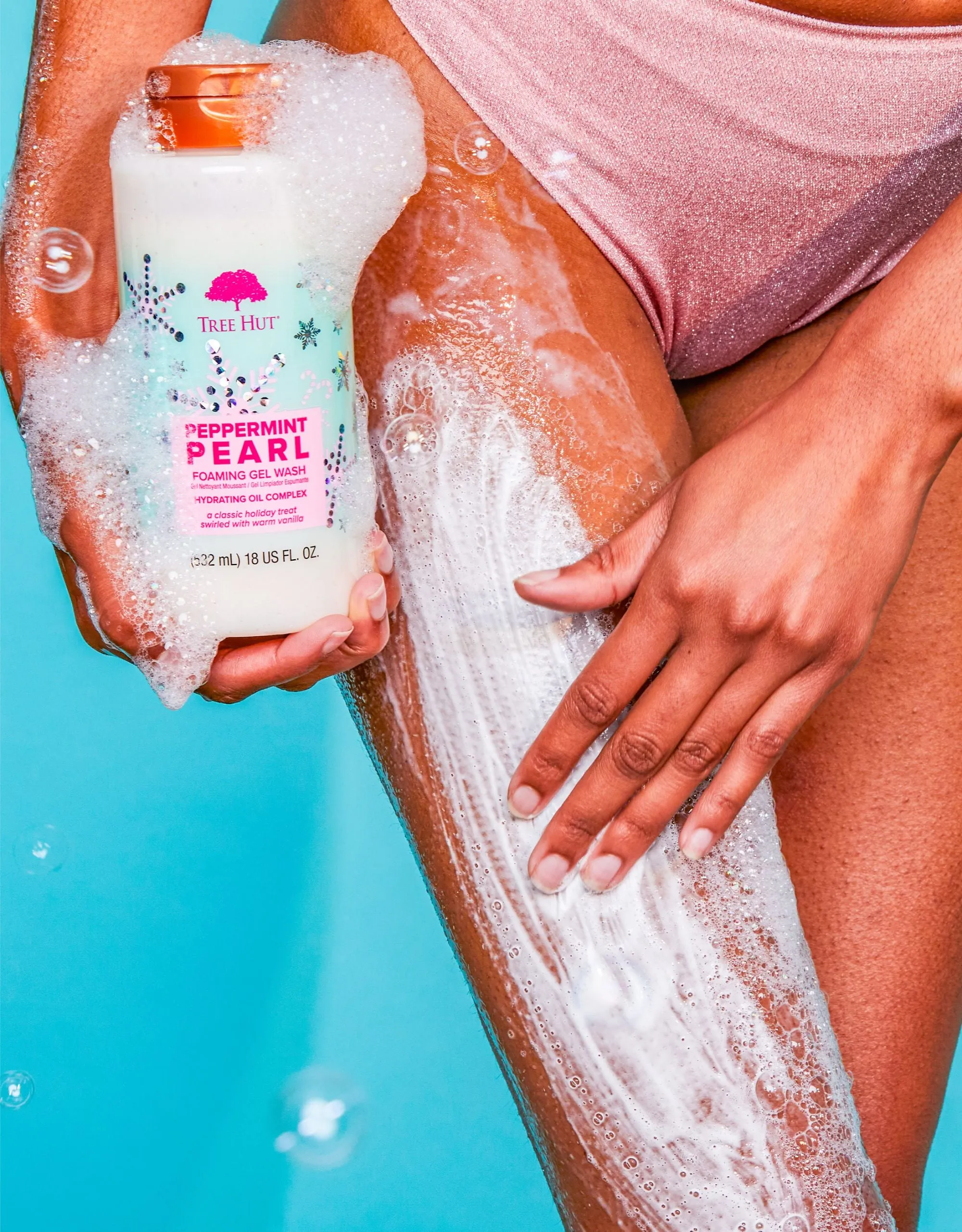 peppermint pearl foaming gel wash