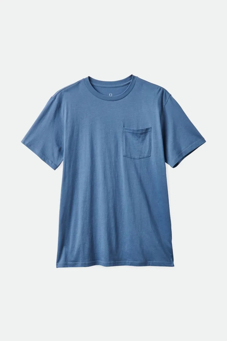 Premium Cotton S/S Pocket Tee - Pacific Blue
