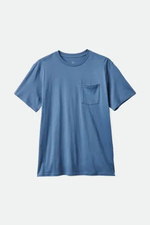Premium Cotton S/S Pocket Tee - Pacific Blue