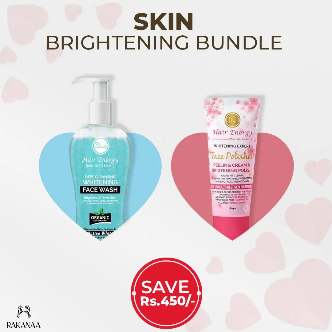 Skin Brightening Bundle ( Whitening Expert Face Polisher Peeling Cream Brightening Polish, Deep Cleansing Whitening Face Wash - Brightens & Tones Skin )