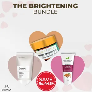 The Brightening Bundle ( Plush Natural Brightening Face Scrub, Saffron Complexion Builder, The Ordinary Azelaic Acid Suspension 10% )