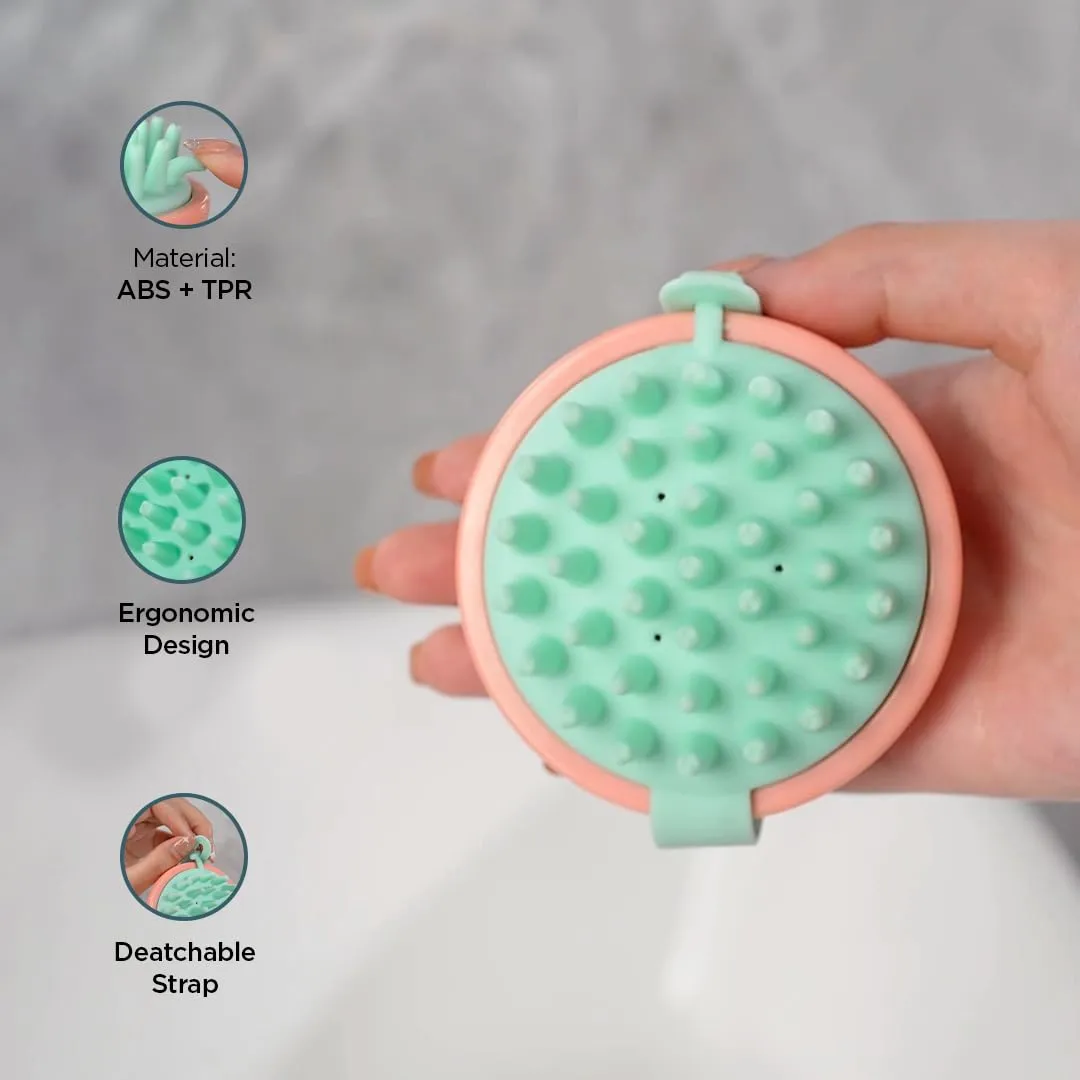 Umai Head Scalp Massager Shampoo Brush/Comb | Hair Massager for Hair Growth | Scalp Exfoliator for Dandruff Removal | Wet and Dry Haircare | Long and Soft Silicon Bristles (Pink-Blue,Pack of 2)