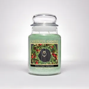 Welcome Wreath Scented Candle -24 oz, Double Wick, Cheerful Candle