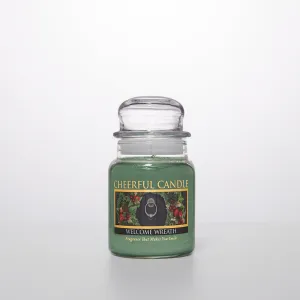 Welcome Wreath Scented Candle - 6 oz, Single Wick, Cheerful Candle
