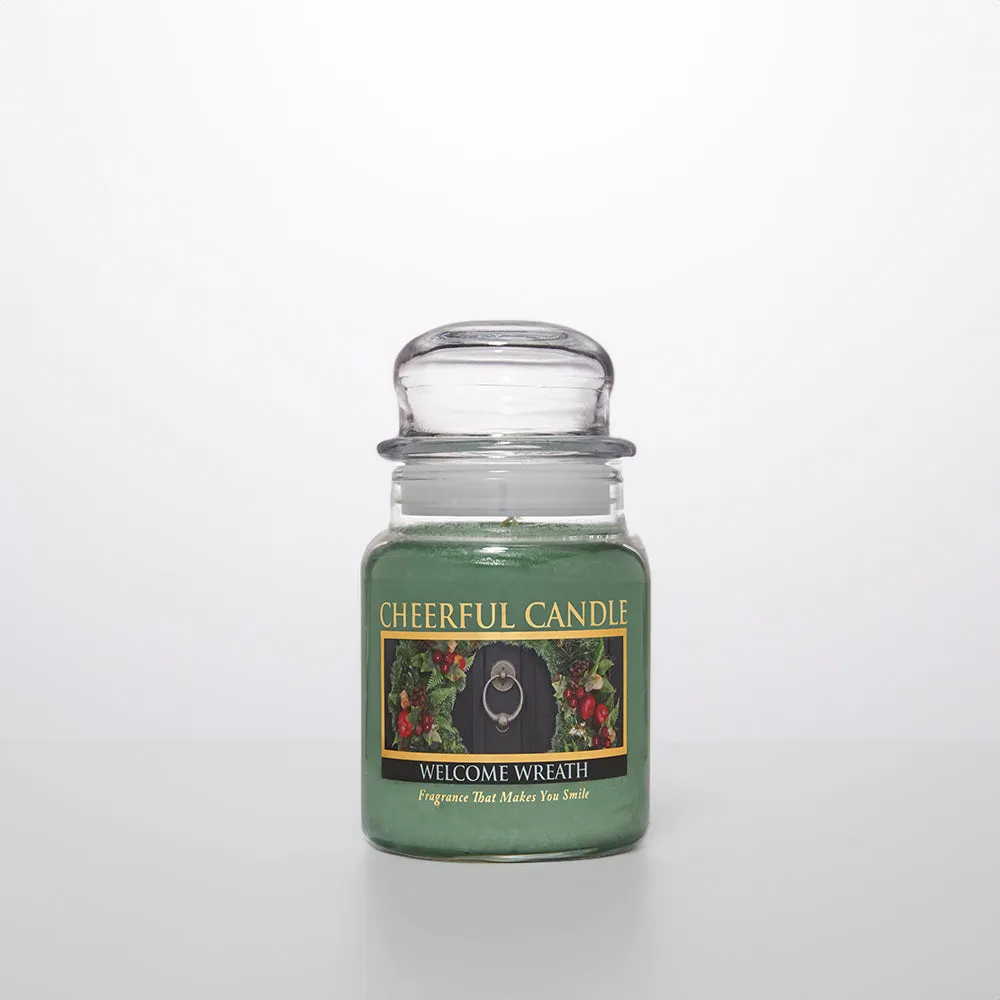 Welcome Wreath Scented Candle - 6 oz, Single Wick, Cheerful Candle