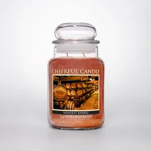 Whiskey Barrel Scented Candle -24 oz, Double Wick, Cheerful Candle